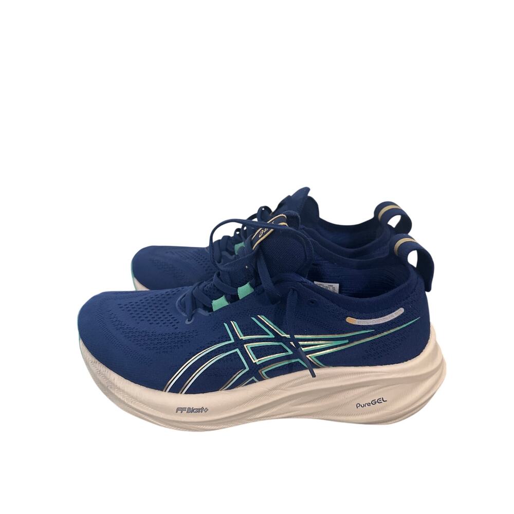 Asics Gel Nimbus 26 Blue Teal Running Shoes 1012B601 Womens Size 10v
